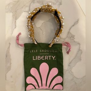 Lele Sadoughi x Liberty floral yellow pearl headband
